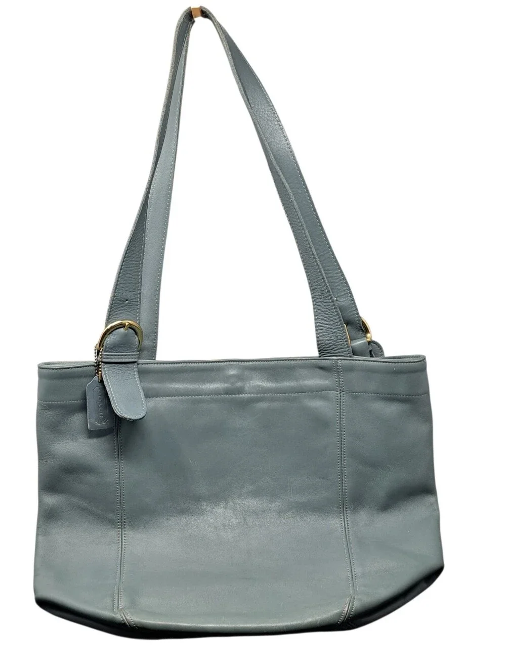 Vintage Coach 4082 Leather Waverly SoHo Buckle Shoulder Bag - Seafoam - 17x13